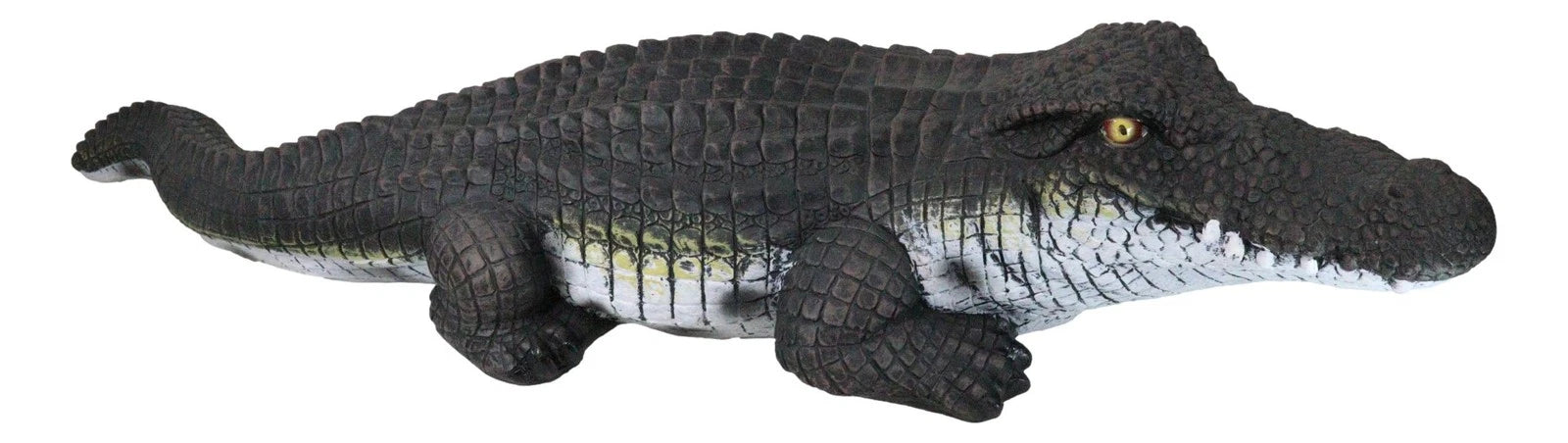 Estatua realista de cocodrilo merodeador de gran tamaño para jardín, 99 cm de largo-7