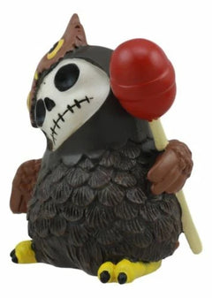Furrybones Hootie The Great Horned Owl With Red Lollipop Skeleton Figurine 3"H-5