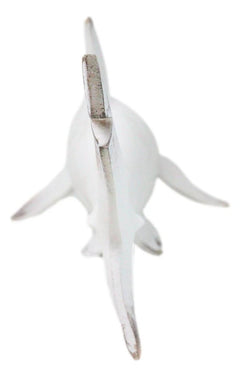 Nautical Ocean Marine Great White Shark Swimming Antiqued White Figurine 19.5"L-5