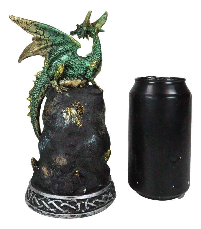 Green Dragon with LED Light On Crystal Mountain 7.5 Inches Tall Collection-4