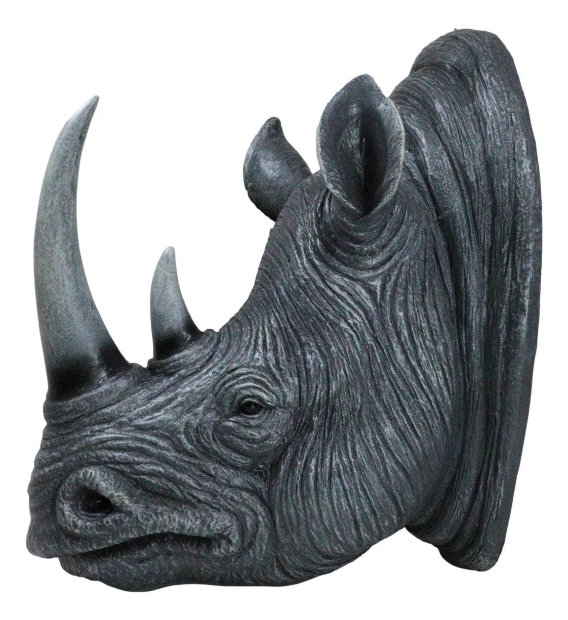 Safari Black Rhino Wall Plaque 14.5"H Taxidermy Rhinoceros Wall Decor Sculpture-3