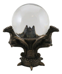 Celtic Guardian Leviathan Trinity Dragon Meditation Gazing Ball Wicca Figurine-6
