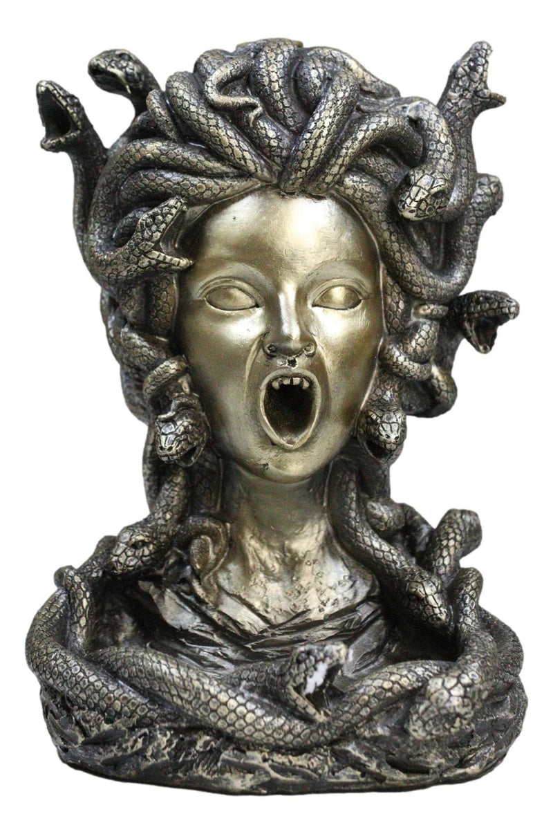 Greek Goddess Medusa with Snake Hairs Backflow Incense Cone Burner Figurine-4