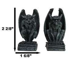 Gothic Notre Dame Guardian Mini Gargoyle Statue Set of 2 Miniature Fairy Garden-6