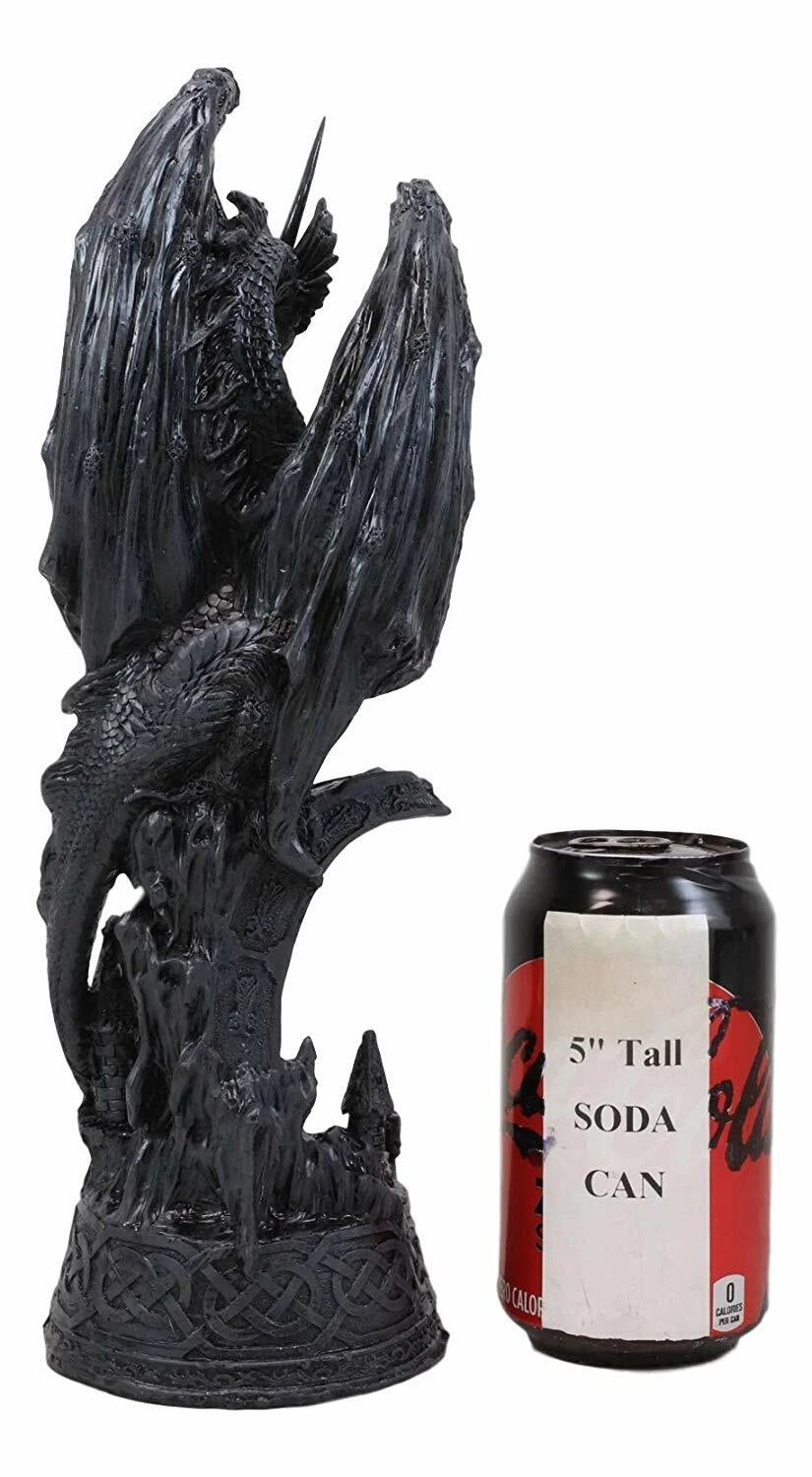 Guard Golden Axe Legendary Dragon Warrior Figurine With LED Crystal Lamp-2