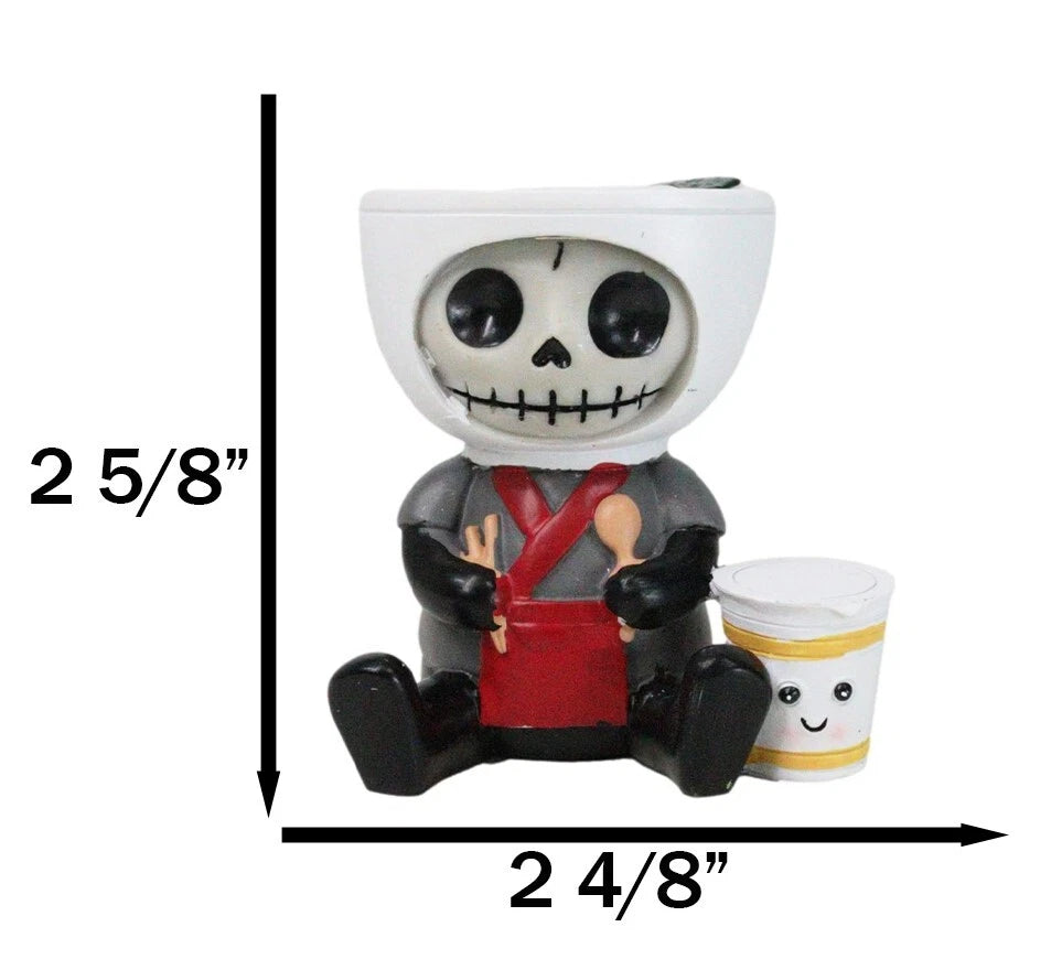 Figura de Furrybones Ramon, tazón de ramen japonés, esqueleto de Master Chef, huesos peludos