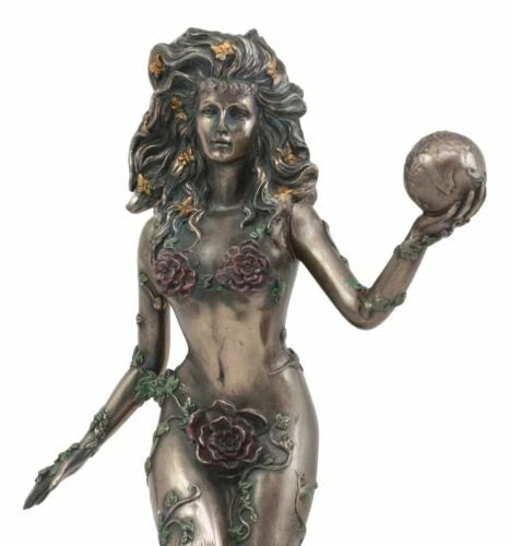 Greek Primordial Deity Gaia Holding Earth Statue Primal Mother Goddess Gaea Art