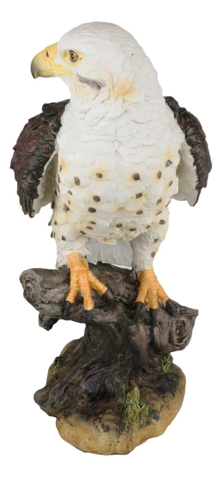 Wildlife Bald Eagle On Tree Stump Statue Birds Of Prey Figurine 10"H-3