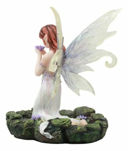 Lavender Fairy Lady Of The Lake Statue 6"Tall Water Elemental Fairy Figurine-3