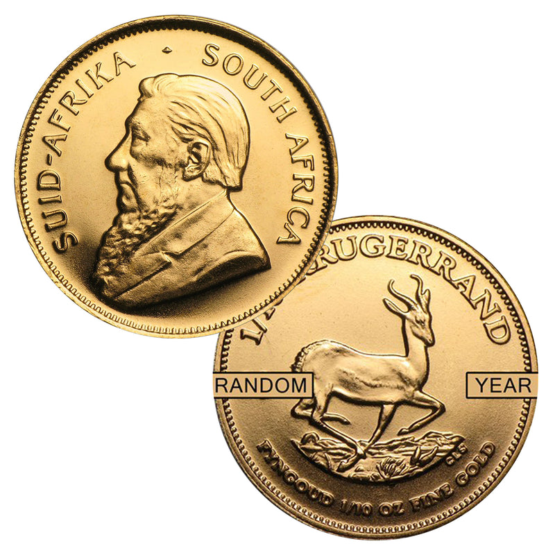 Sudáfrica (1/10 oz) Krugerrand de oro - Año aleatorio-3
