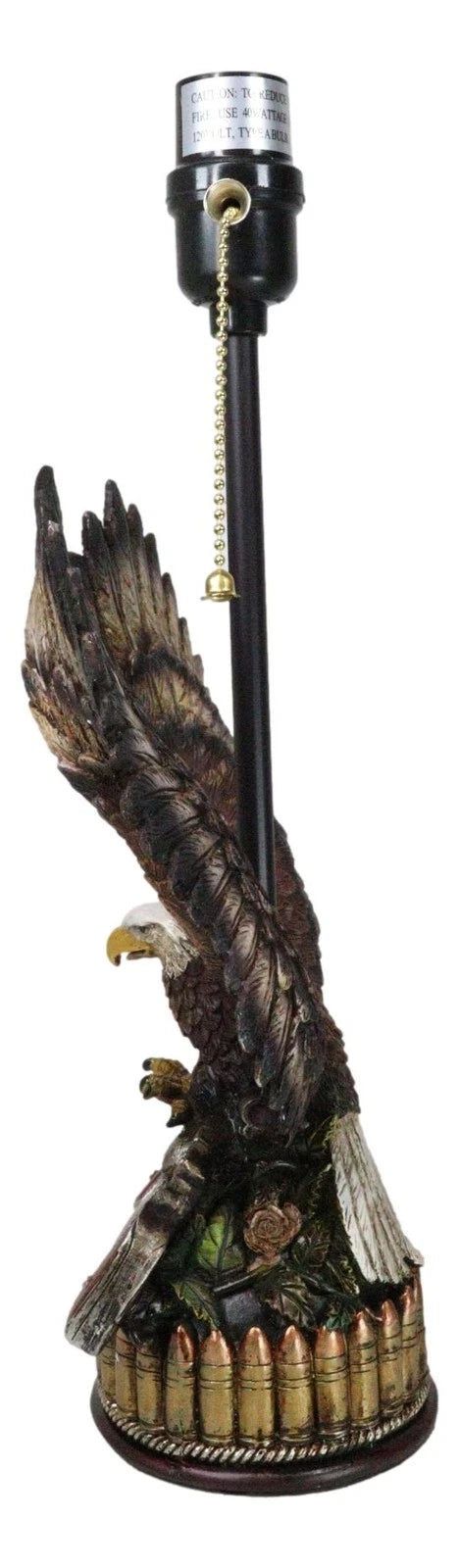 Western Bald Eagle Perching On Crossed Pistols Lone Star Bullets Table Lamp-2