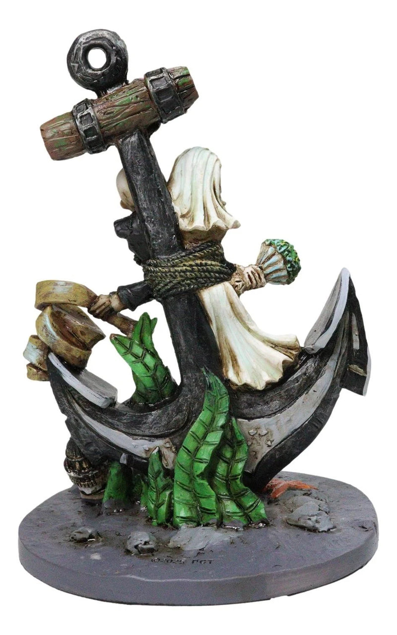 Day Of The Dead Skeleton Wedding Bride and Groom Anchored in Love Figurine-2