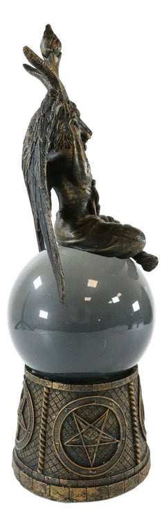 Pentagram Sigil Sabbatic Goat Baphomet Skull Black Sandstorm Gazing Ball-3
