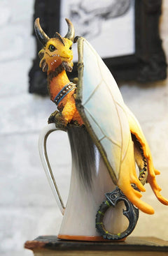 Bebida de hidromiel borracha Vikingo Thor Martillo Cola Dragón Estatua Fantasía Dragones Arte-1