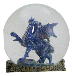 Legends Fantasy Blue Midnight Dragon Water Globe With Glitters Figurine 100mm-2
