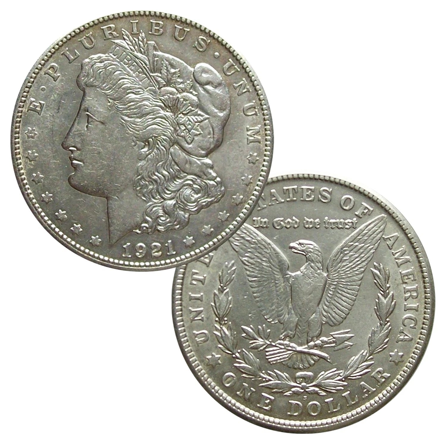 1921 90% Silver Morgan Dollar About Uncirculated-1