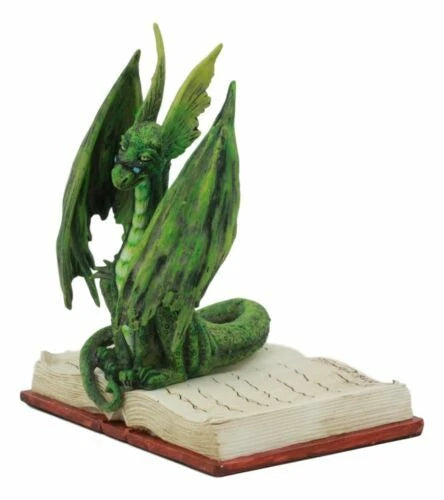 Figura decorativa del dragón de la bibliografía del libro de runas verdes de fantasía de Amy Brown -2