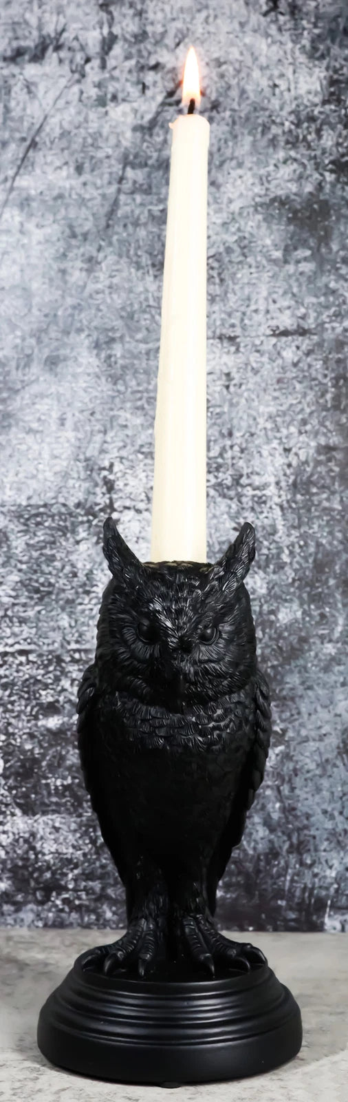 Mystical Wicca Gothic Owl Of Astrontiel Candlestick Candle Holder Figurine-1