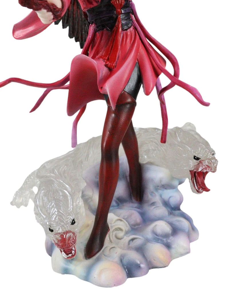Air Elemental Magic Wizard Sorceress Bending The Wind With Hydra Spirits Statue-2