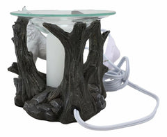 White Wolf Howling Electric Oil Burner Tart Warmer Statue Night Light-5