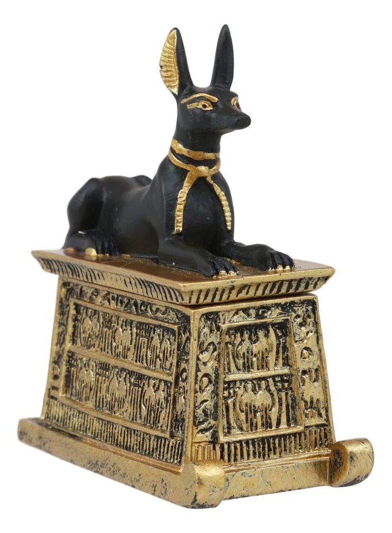 Egyptian God Hieroglyphic Anubis Dog Egyptian Miniature Cartouche Box-3