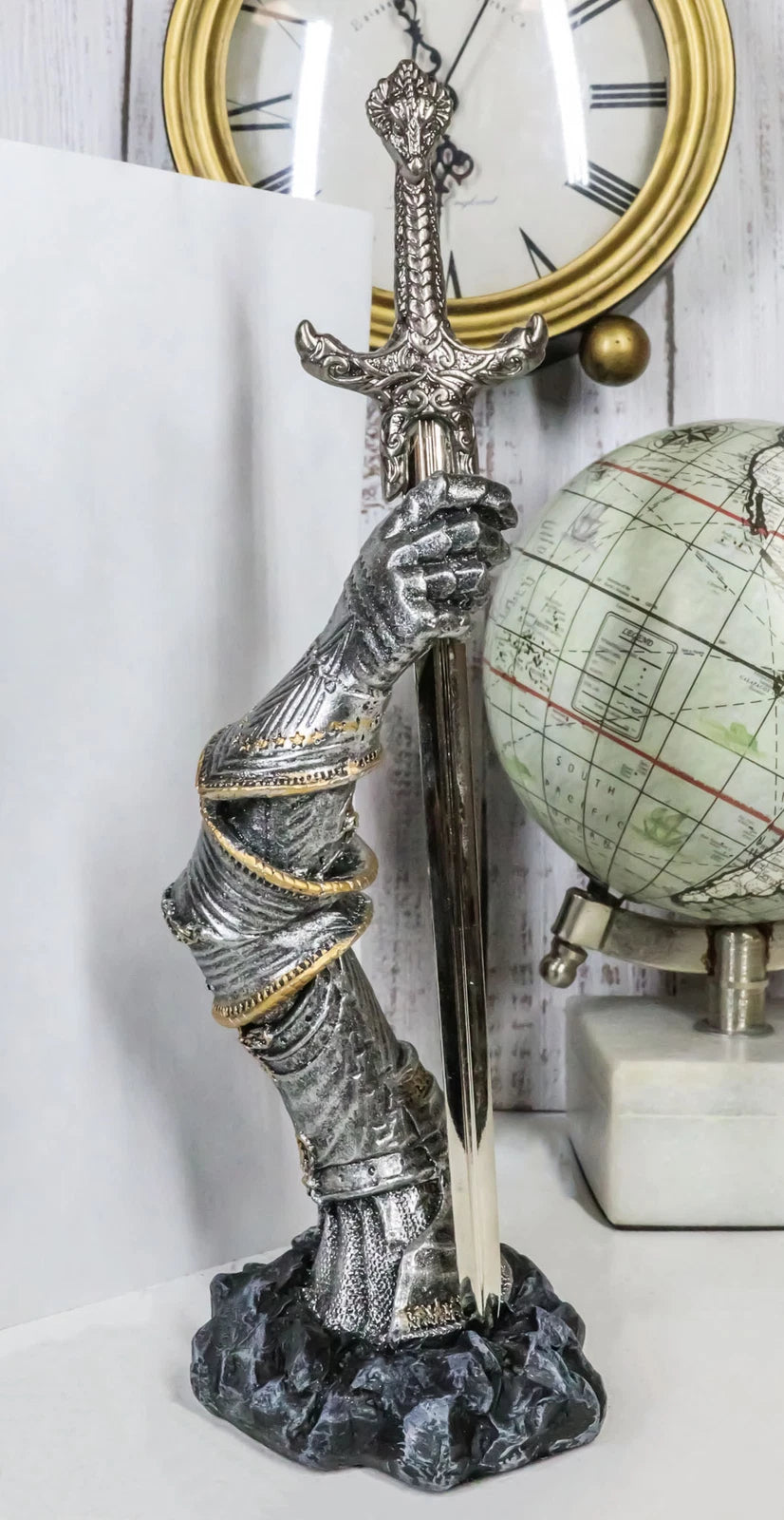 Medieval Knight Suit Of Armor & Excalibur Sword Letter Opener Figurine