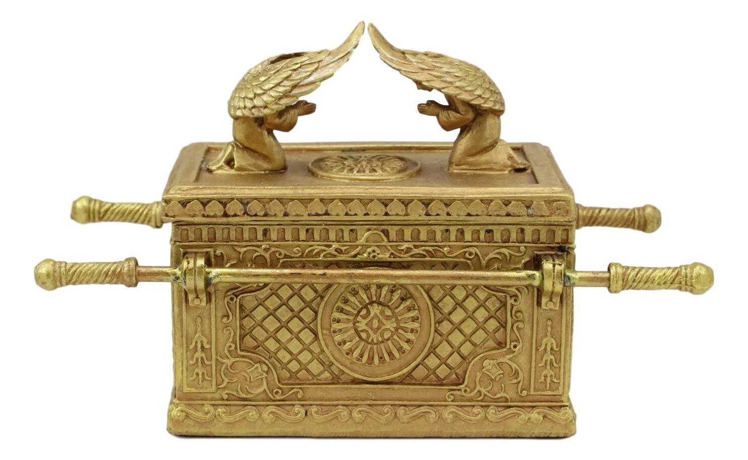 Matte Gold Ark Of The Covenant Model With Contents Figurine Decorative Box 1:16