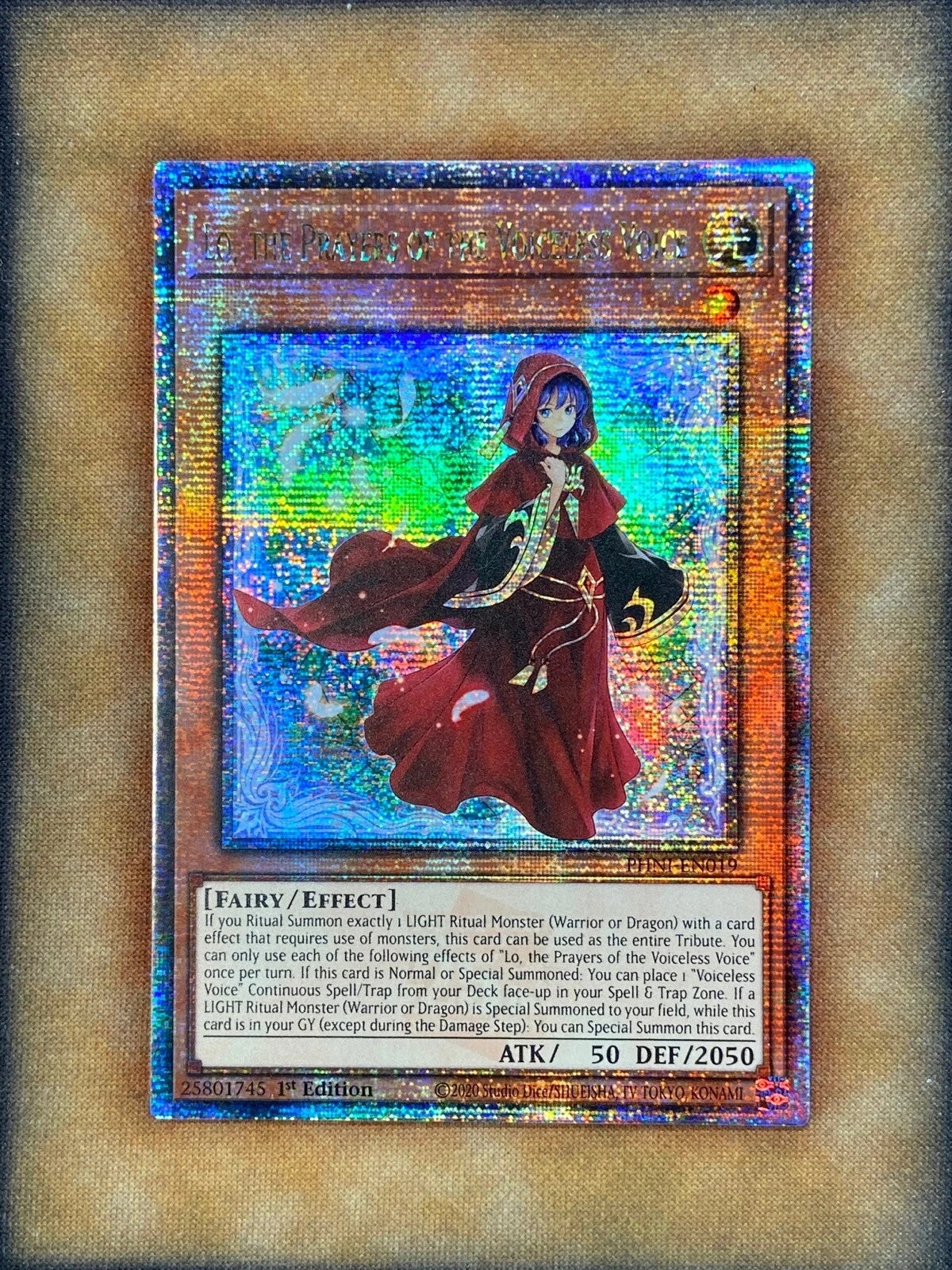 Yugioh Lo, The Prayers of The Voiceless Voice PHNI-EN019 Quarter Century 1st NM-1