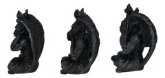 Goat of Mendes See Hear Speak No Evil Devil Baphomet Gargoyle Set of 3 Figurines-3