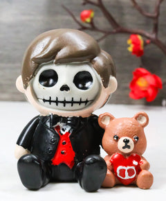 Set Of 2 Mr And Mrs Furrybones Bride Groom Wedding Skeleton Furrybones Figurines-2