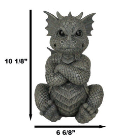 Whimsical Angry Faced Sulky Mad Garden Dragon Folding His Arms Decor Figurine-2