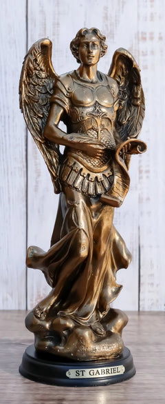 Byzantine Catholic Church Archangel Gabriel With Sacred Scroll Statue 8"Tall-1