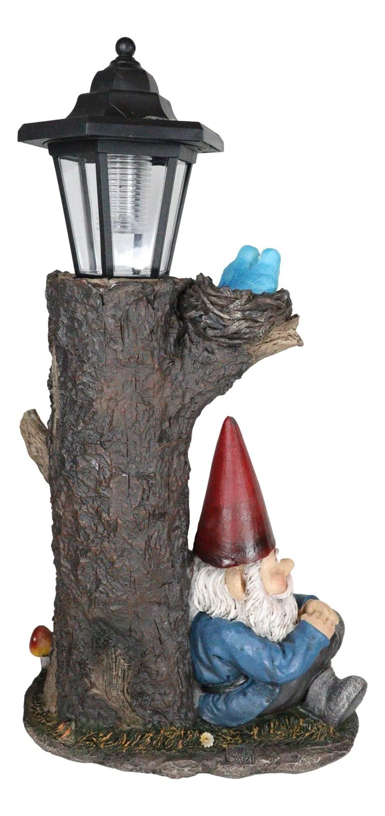 Summer Slumber Gnome With Buddy Turtle Solar Path LED Light Garden Statue-4