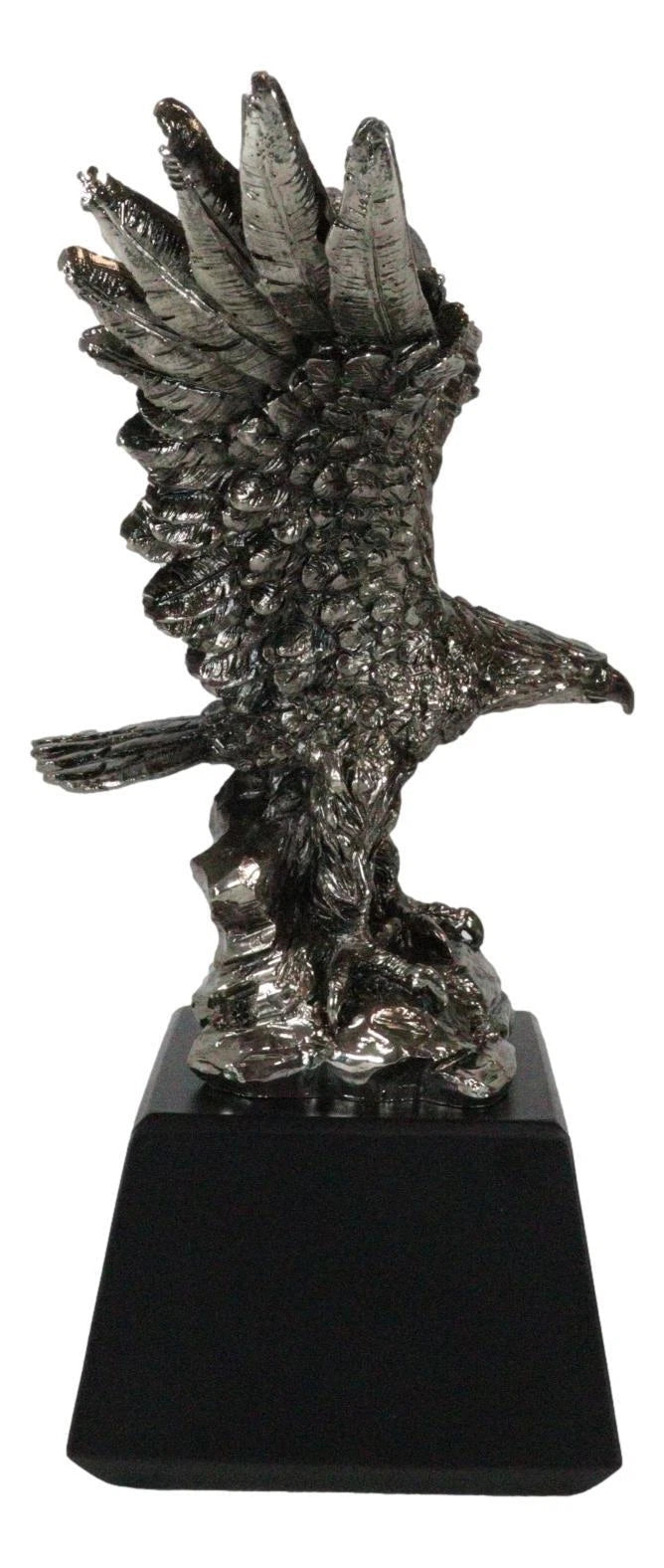 Figura majestuosa de águila calva americana en plata galvanizada, Rey de los Cielos