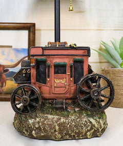 Rustic Western Classic Charming Fancy Chuckwagon Covered Wagon Table Lamp Decor-2