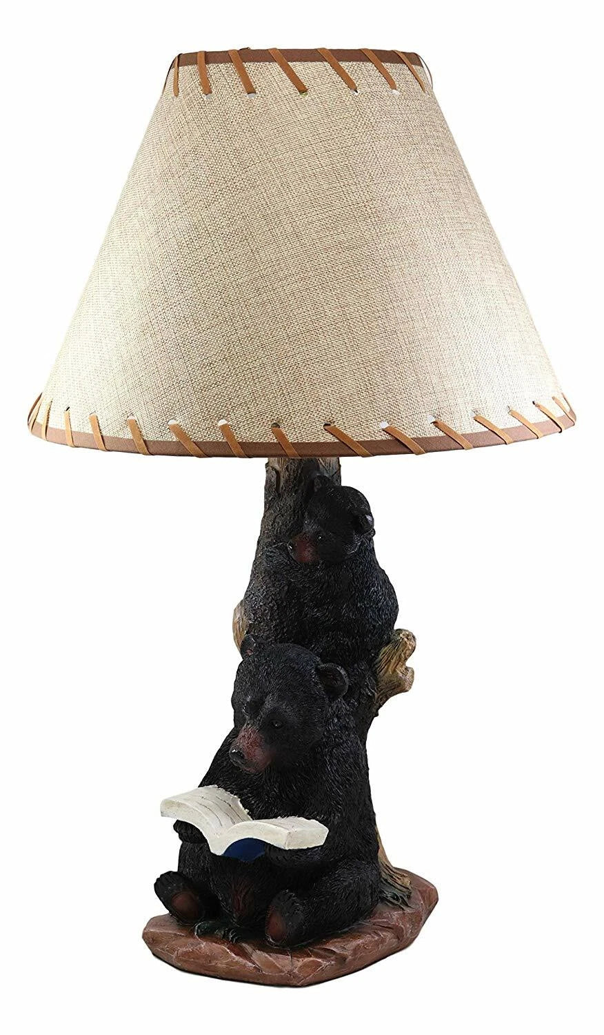 Story Time Fable Mother Bear Reading Book To Her Cub By Tree Table Lamp-3