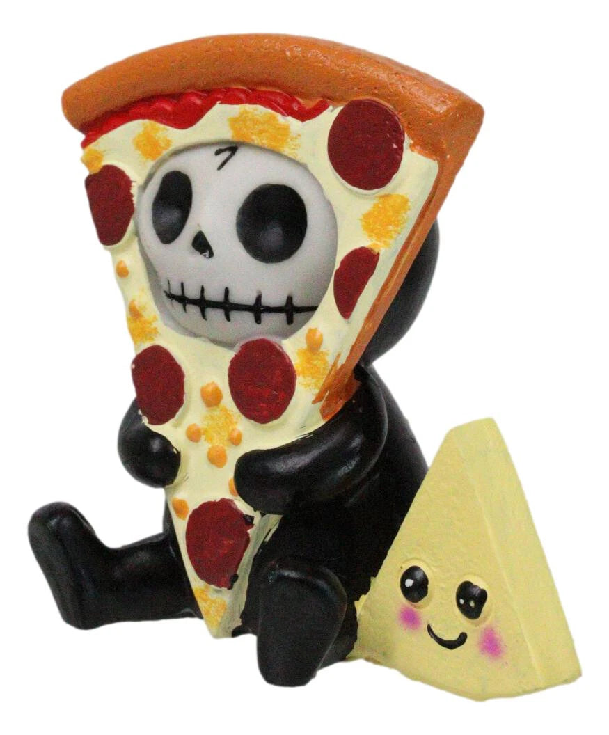 Furry Bones Whimsical Peppi Pizza With Cheese Skeleton Figurine Furrybones-3