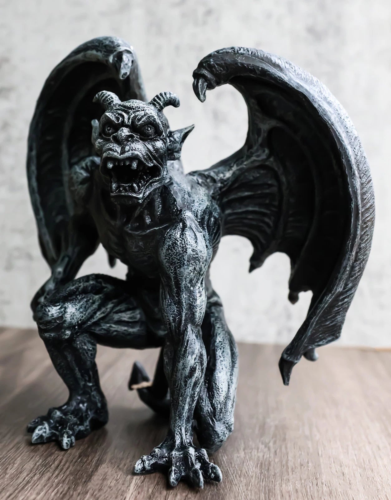 Winged Horned Devil Gargoyle Statue 6.25" Tall Notre Dame Evil Warden Gargoyle