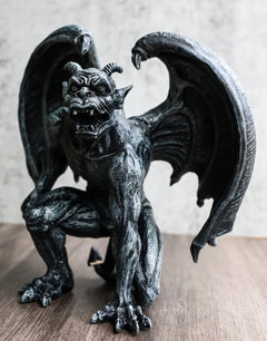 Winged Horned Devil Gargoyle Statue 6.25" Tall Notre Dame Evil Warden Gargoyle-1