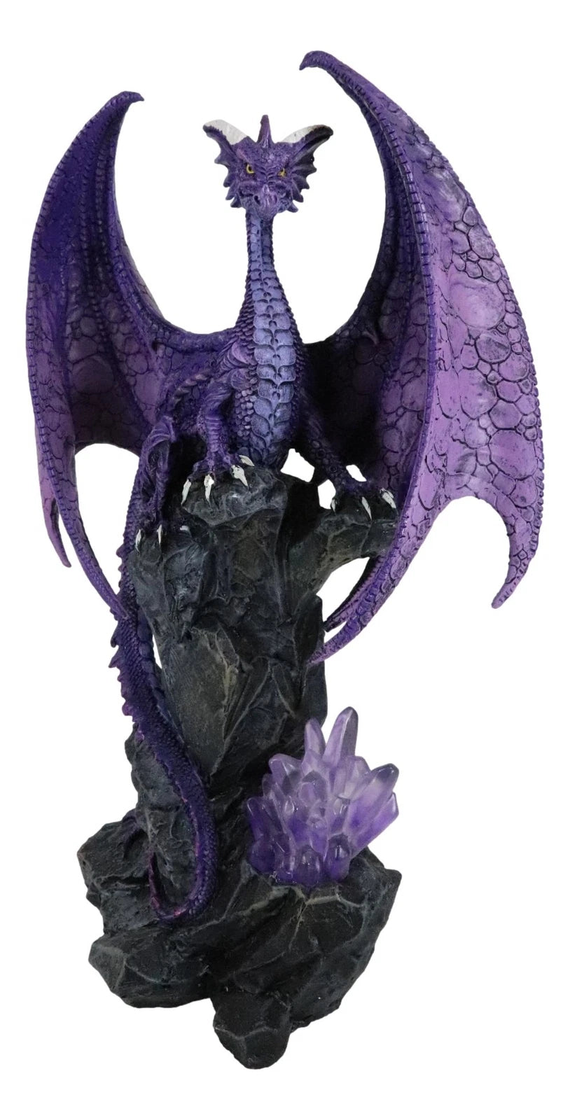Large Hoarfrost Twilight Dragon Guarding LED Light Crystal Elements Statue-2