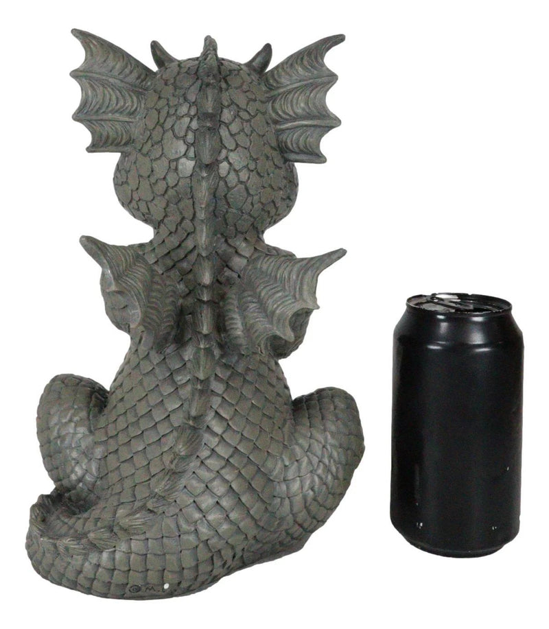 Whimsical Angry Faced Sulky Mad Garden Dragon Folding His Arms Decor Figurine-3