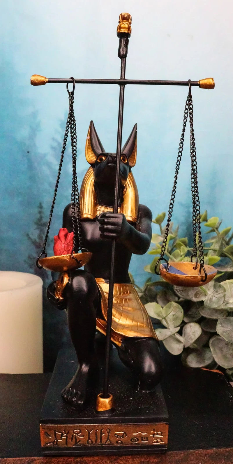 Ancient Egyptian God Of Afterlife Anubis Holding The Scales of Justice Statue-2