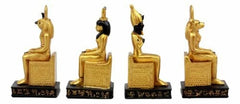 Egyptian Gods Horus Osiris Sekhmet And Isis Seated On Thrones Figurine Set of 4-3