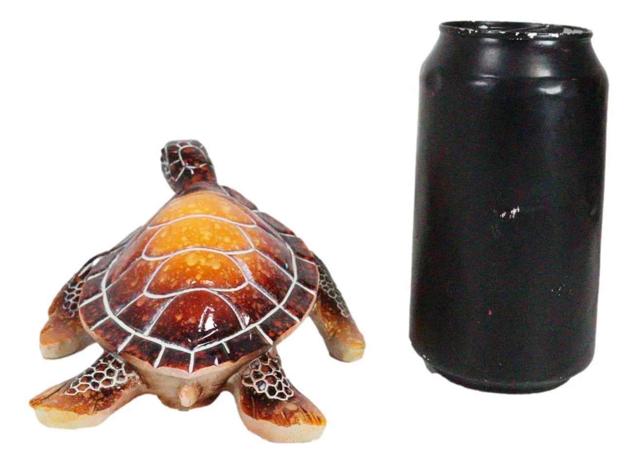 Nautical Ocean Brown Hues Giant Sea Turtle Swimming Decorative Figurine Tortoise-6