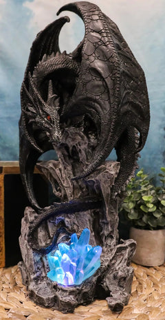 Large Euranius Drake Elder Dragon Guarding LED Light Crystal Elements Statue-1