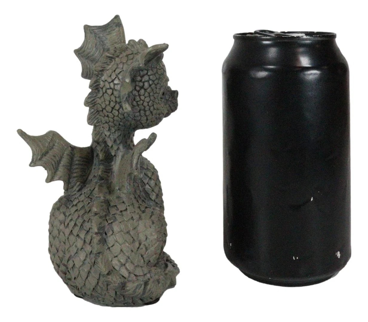 Whimsical Dainty Garden Dragon Sitting Figurine Faux Stone Fantasy Decor-7