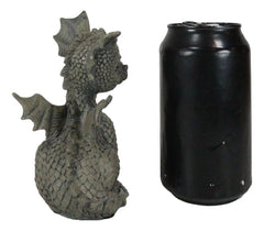 Whimsical Dainty Garden Dragon Sitting Figurine Faux Stone Fantasy Decor-7