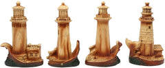 3.5"Tall Marine Scenic Lighthouse By The Ocean Set Of 4 Miniature Figurine-5