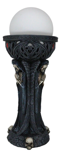 Lámpara de mesa escultural con esqueleto siniestro de la Parca, iluminación espantosa-5