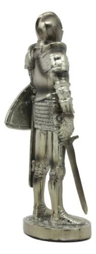 Estatua de armadura medieval de 18 cm de alto, espadachín valiente, caballero corazón de león.-7